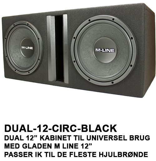 DUAL 12 CIRC BLACK - 12" dual baskasse hos Bilstereoklub