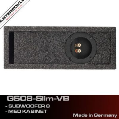 Gladen GS08-Slim-VB slim bass reflex subwoofer side view
