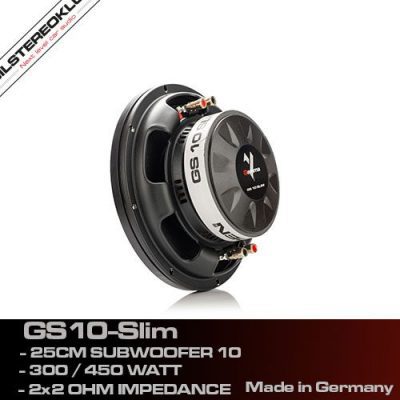 Gladen Audio GS10-Slim ALLROUND subwoofer – sideprofil