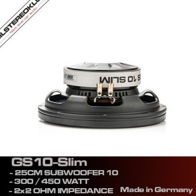 Gladen Audio GS10-Slim ALLROUND subwoofer – bagside med terminal