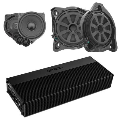 Soundsystem für Mercedes C-Klasse (W205) | 6-Kanal Verstärker + Subwoofer + Lautsprecher Front | OPTION