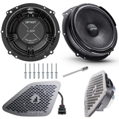 Lautsprecher für VW T6 | Front | PRO-Edition mit Design-Abdeckgitter | OPTION PRO