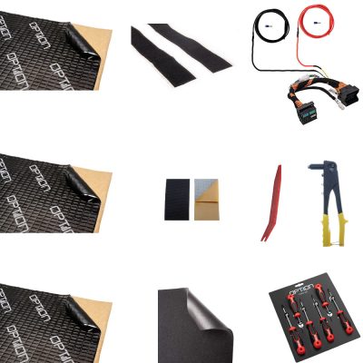 Lautsprecher-Set und 2-Kanal-Endstufe für VW Caddy V inkl. Türdämmung | V1 | Plug & Play | OPTION