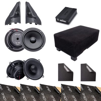 Soundsystem für Suzuki Jimny GJ/HJ - DSP-Verstärker, Front/Heck Lautsprecher, Subwoofer + Dämmung | OPTION