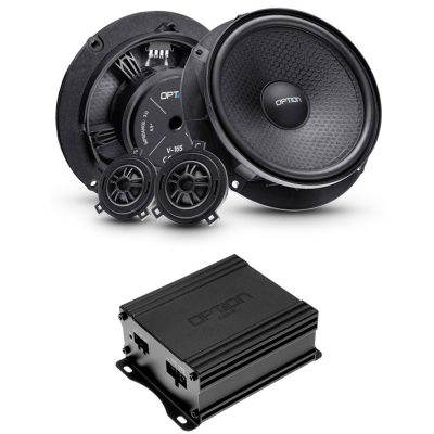 Lautsprecher-Set und 2-Kanal-Endstufe für VW Caddy V inkl. Türdämmung | V1 | Plug & Play | OPTION
