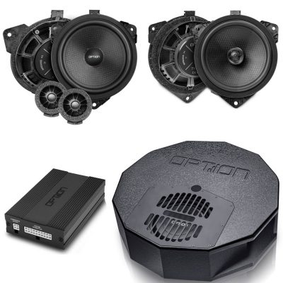 Soundsystem für Toyota Corolla 12. Gen. E21 | DSP Endstufe + Reserverad-Subwoofer + Lautsprecher Front & Heck | V2 | OPTION