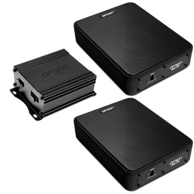 Subwoofer-Set mit 2-Kanal-Endstufe und zwei Untersitz-Subwoofern für VW Caddy V | V2 | Plug & Play | OPTION