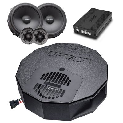 Soundsystem für Seat Leon 5F (mit Beats, mit LWL) DSP-Verstärker, Lautsprecher, Reserverad-Subwoofer | V4 | OPTION