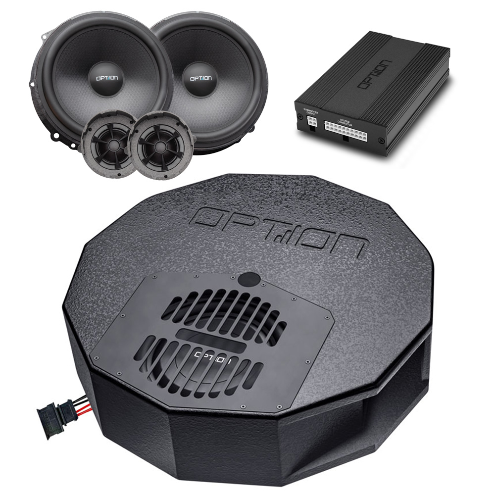 Soundsystem für Seat Leon 5F (mit Beats, mit LWL) DSP-Verstärker, Lautsprecher, Reserverad-Subwoofer | V4 | OPTION Soundsystem für Seat Leon 5F (mit Beats, mit LWL) DSP-Verstärker, Lautsprecher, Reserverad-Subwoofer | V4 | OPTION