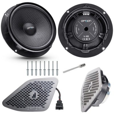 Lautsprecher für VW T6.1 | Front | PRO-Edition mit Design-Abdeckgitter | OPTION PRO