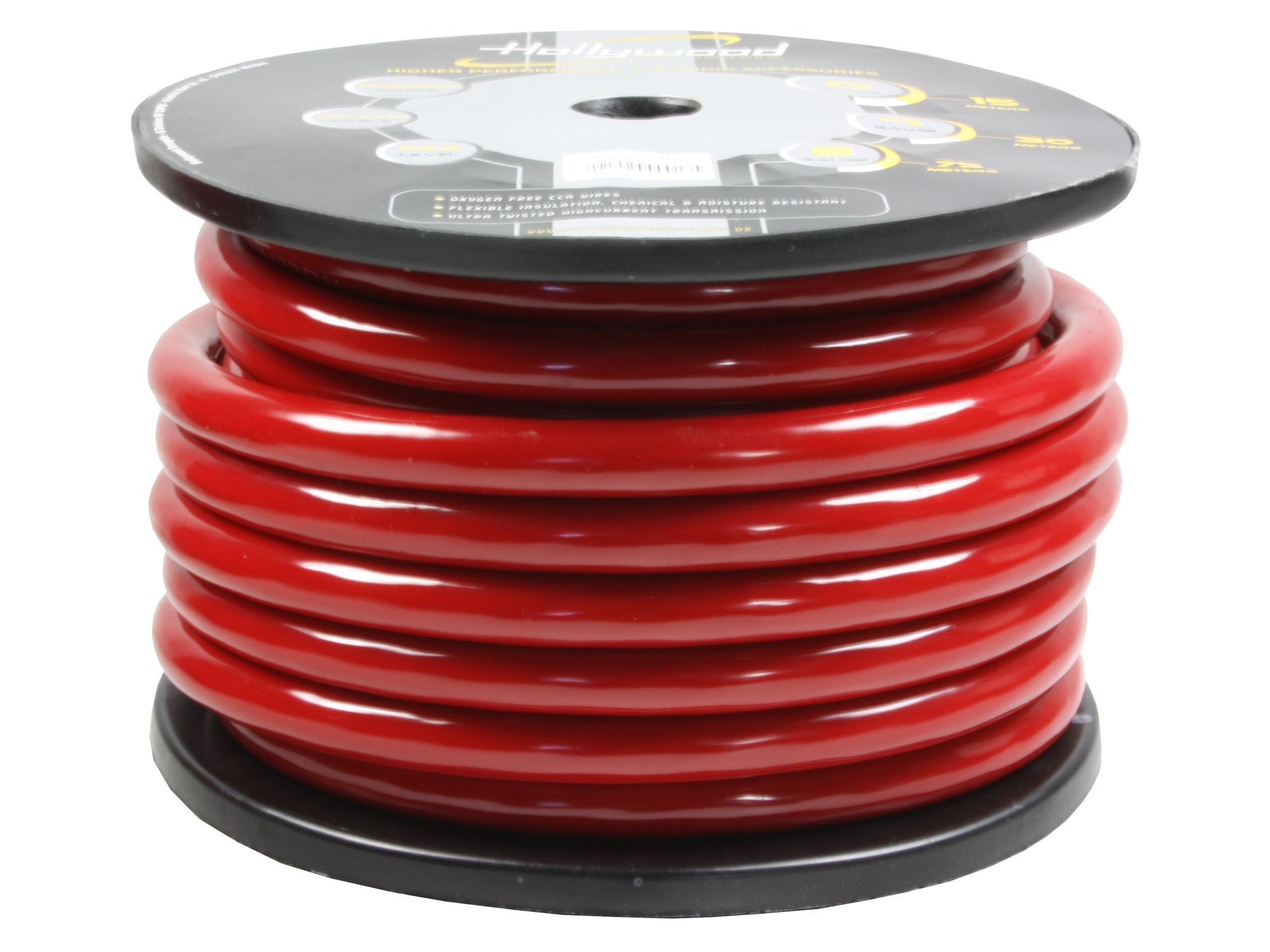 HOLLYWOOD CCA PCR 0 - 15m rulle CCA strømkabel - 53,0mm² rød
