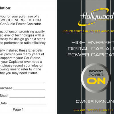 HOLLYWOOD HCM 1 - 1F HDFT kondensator til bilstereo - 600 watt
