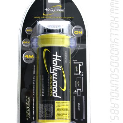 HOLLYWOOD HCM 4 - 4F HDFT kondensator til bilstereo - 1800 watt