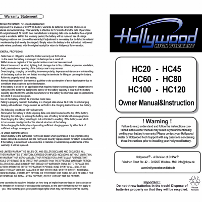 HOLLYWOOD HC 20BD - HIGH CURRENT AGM - 2400 watt