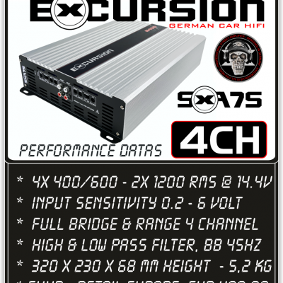 EXCURSION SXA 75 PRO – 4-kanals forstærker