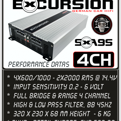 EXCURSION SXA 95 PRO – 4-kanals forstærker