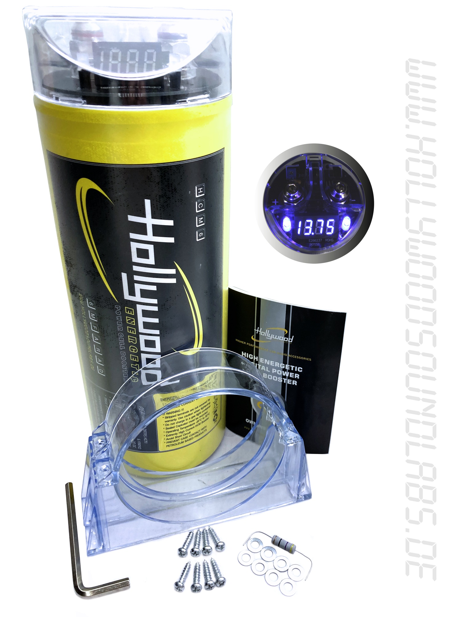 HOLLYWOOD HCM 6 - 6F HDFT kondensator til bilstereo - 2400 watt